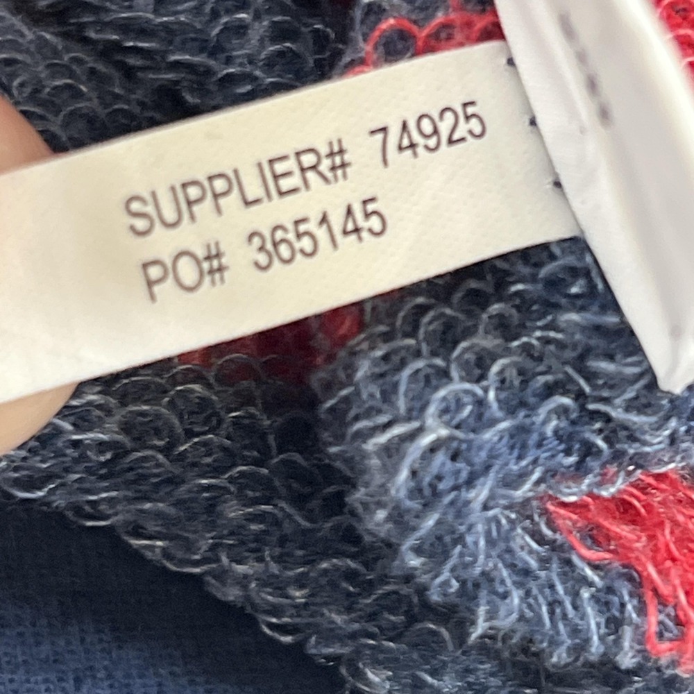 Vintage 90's Polo Ralph Lauren Hoodie Mens L Blue Red Striped Y2K Pullover - Picture 11 of 16